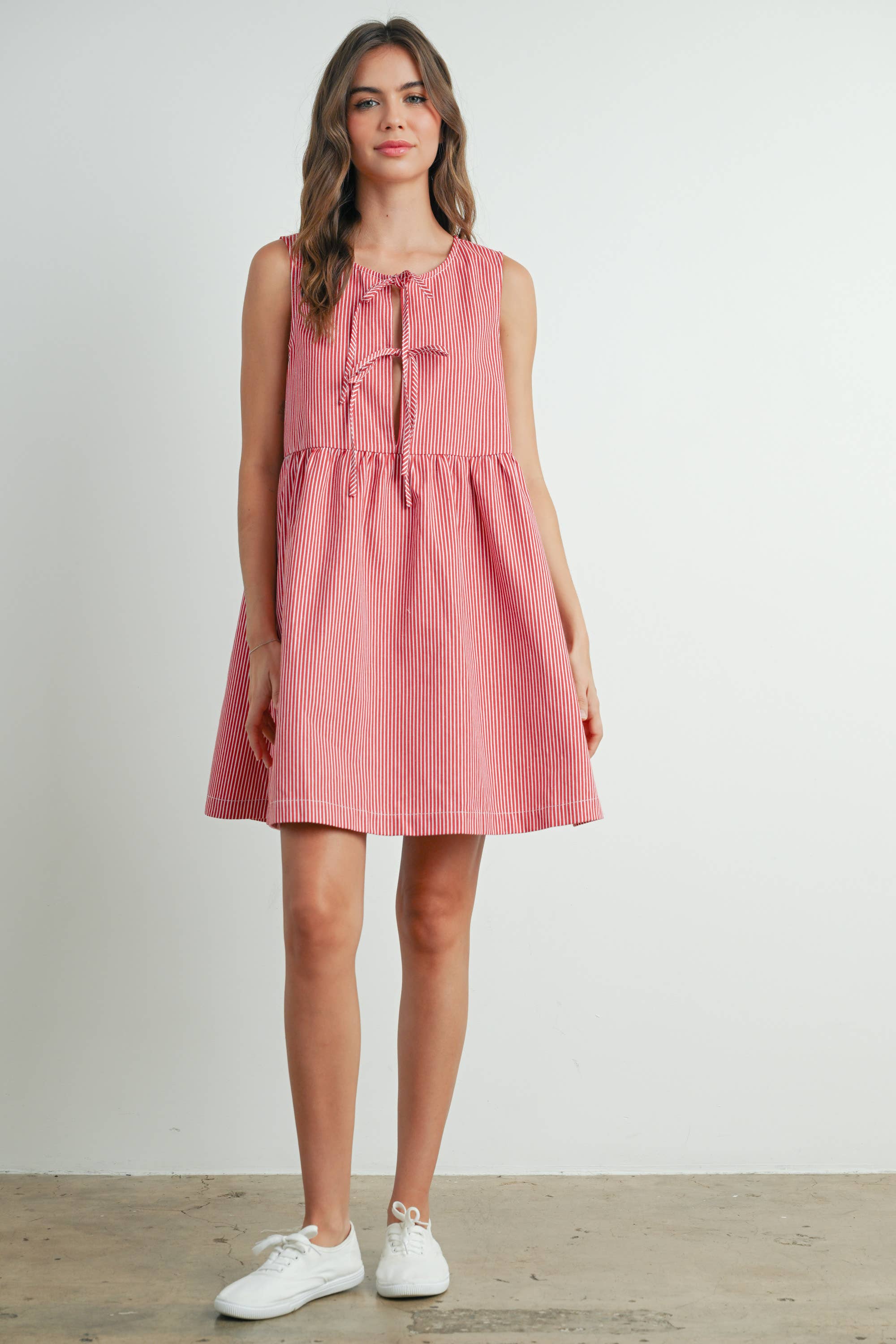 Buttermelon Red Stripe Bowknot Dress