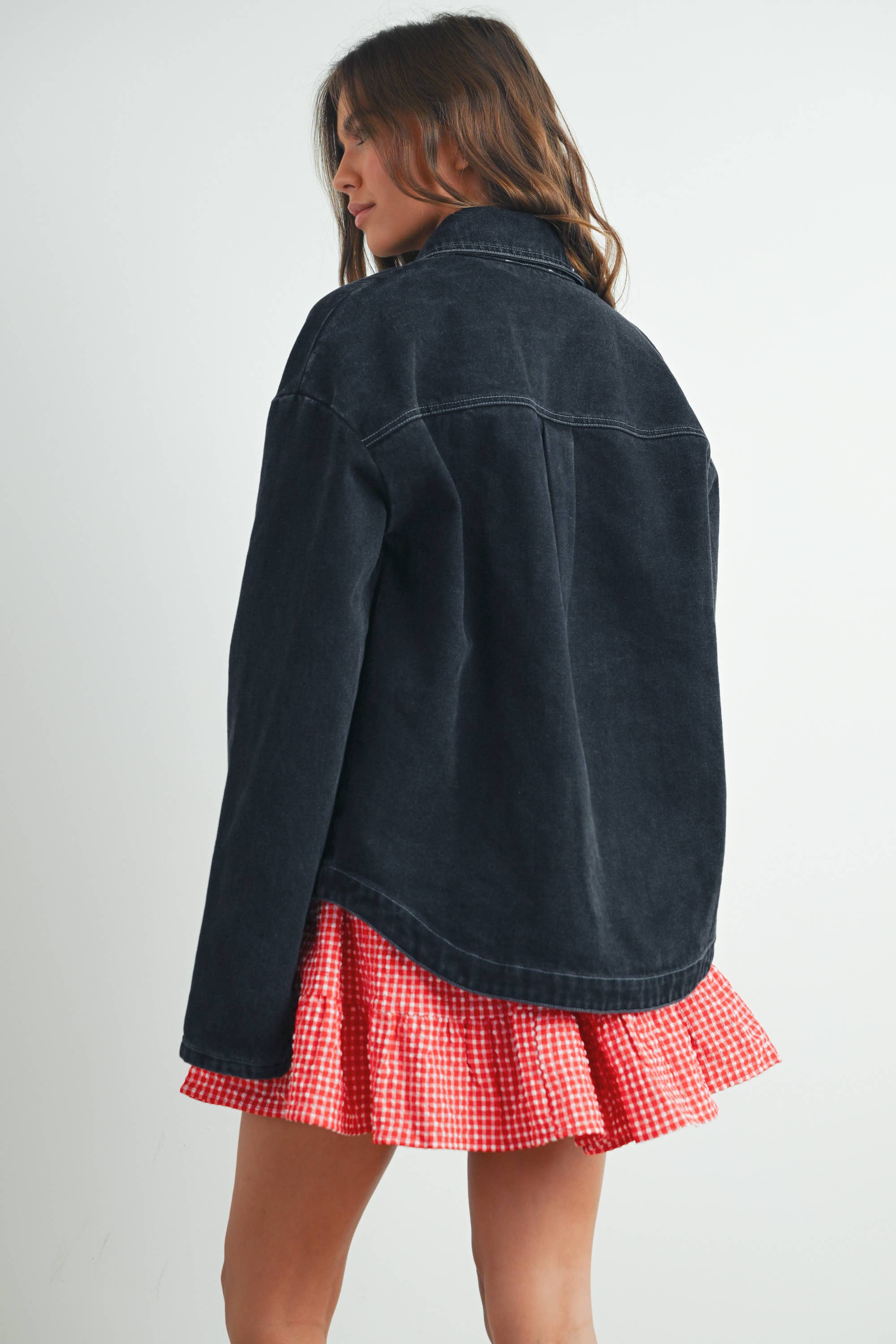 Buttermelon Gingham Tiered Skirt