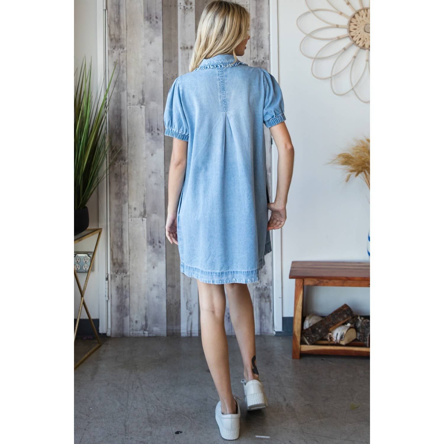 Veveret Button Down Denim Dress