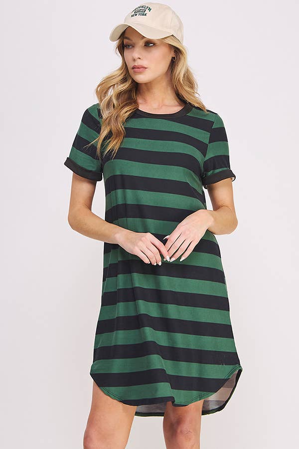 PLUS Striped T-Shirt Dress 2X