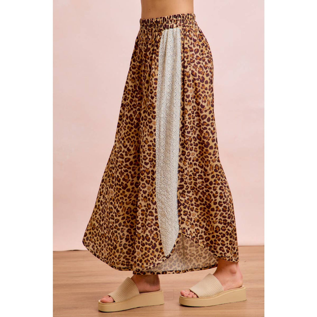 Bibi Leopard Eyelet Pants