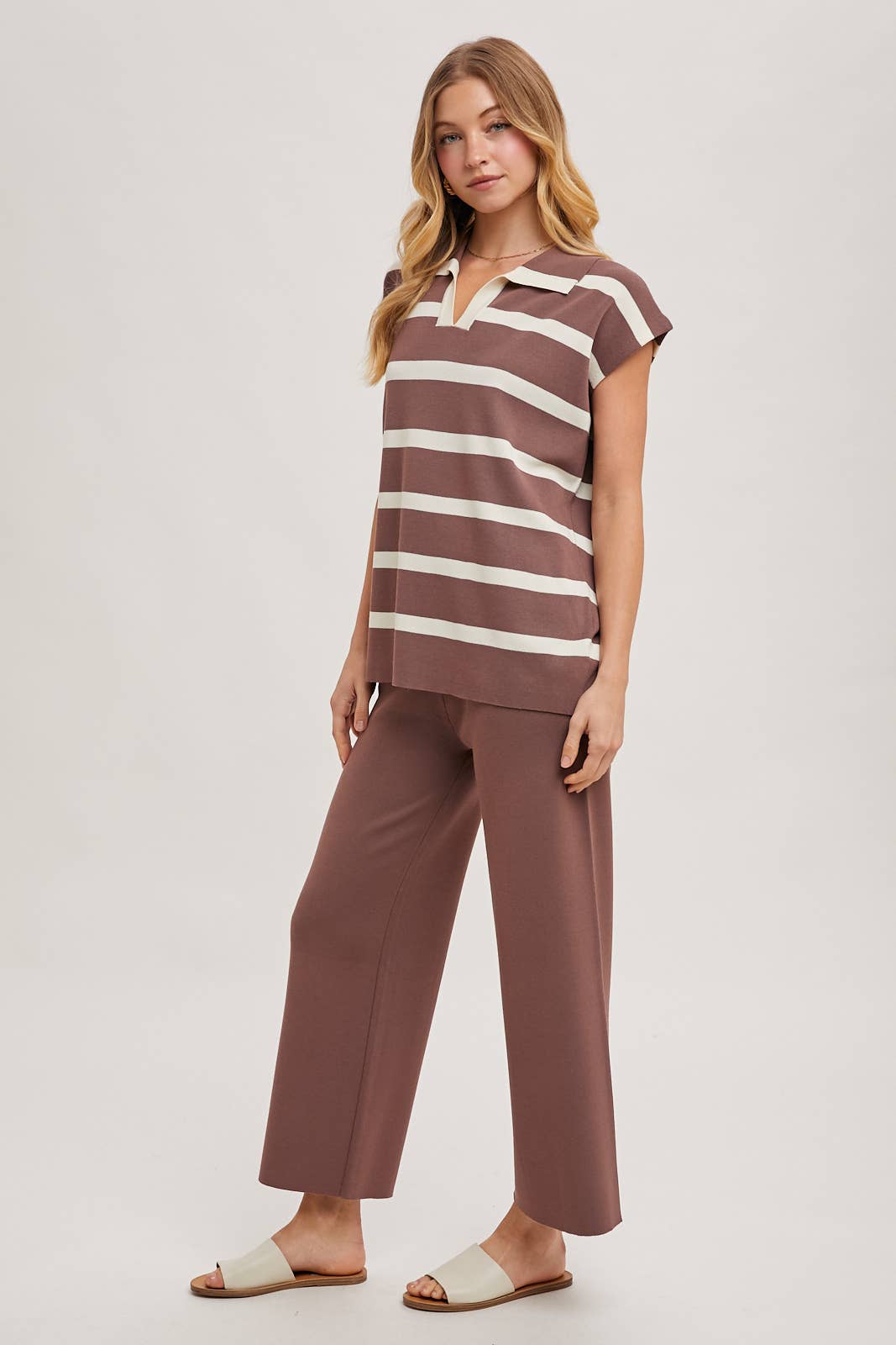 Bluivy Striped Polo Pants Set
