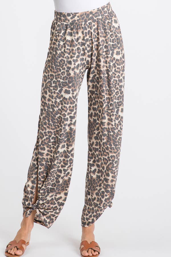 7th Ray Leopard Split-Side Pants