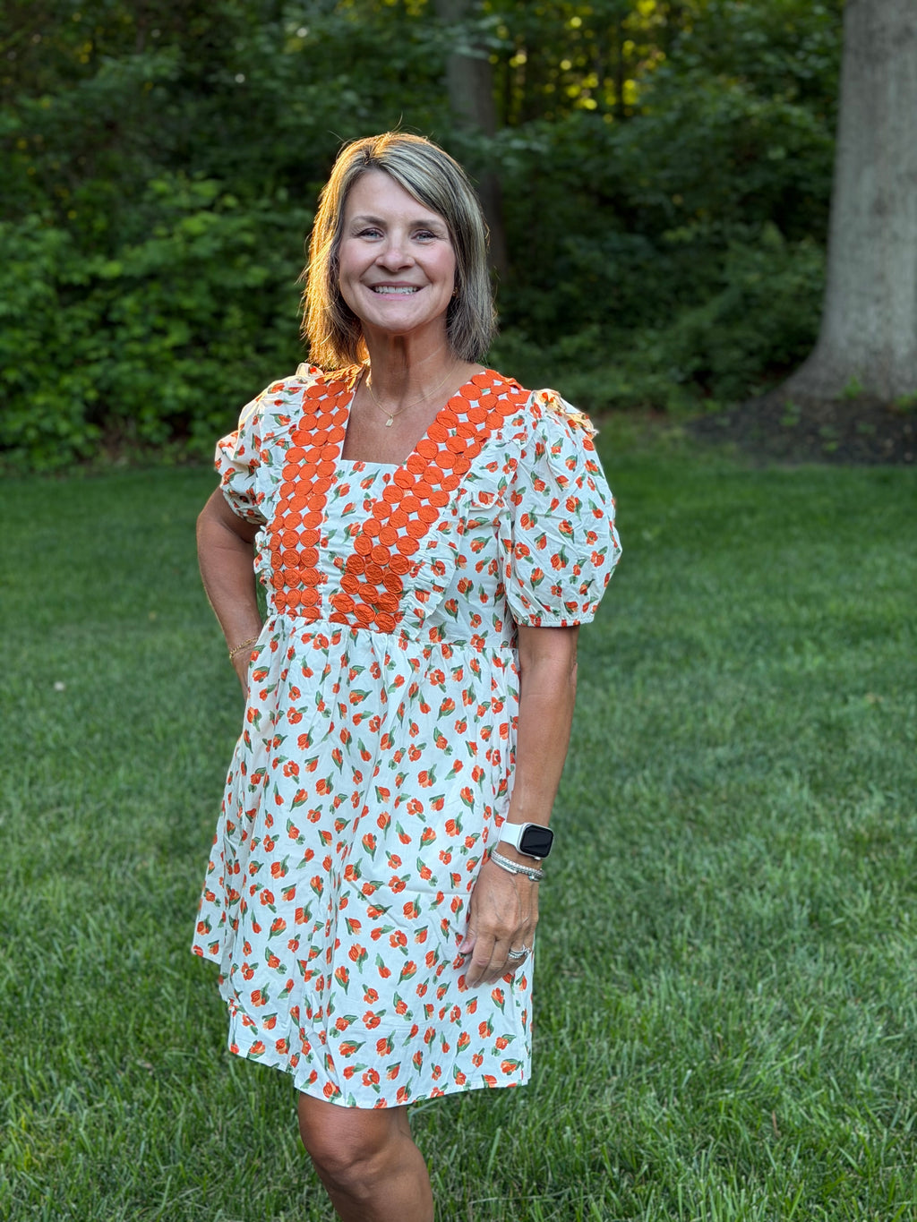 Easel Floral Poplin Dress
