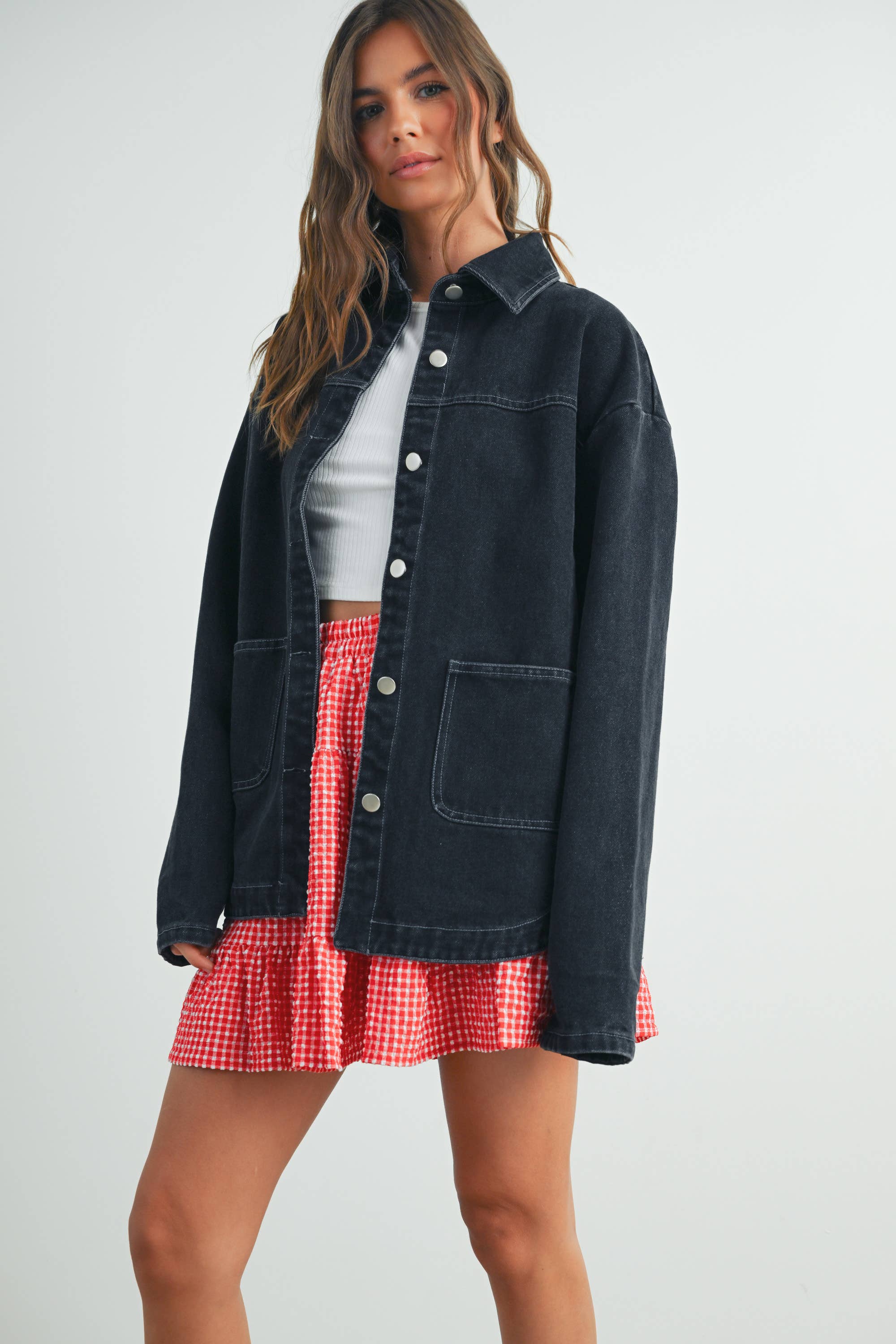 Buttermelon Gingham Tiered Skirt