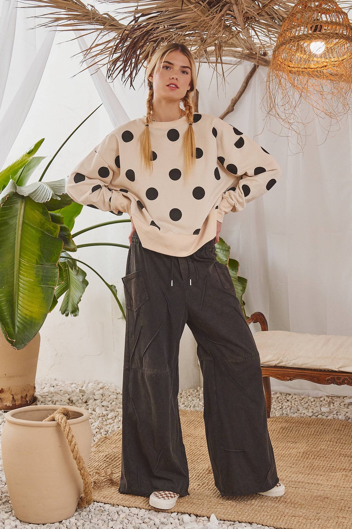 Jade By Jane Polka Dot Sweatshirt