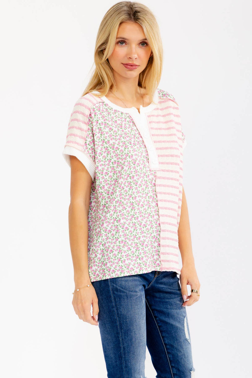 7th Ray Floral Henley