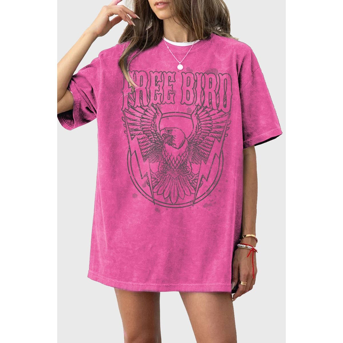 FREE BIRD OVERSIZED GRAPHIC TEE