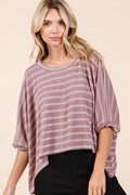 Mitto Shop Striped Print Top