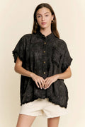 J.NNA Ruffle Denim Top