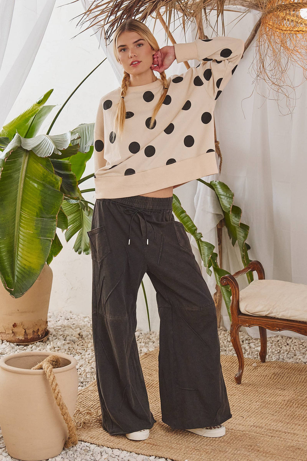 Jade By Jane Polka Dot Sweatshirt
