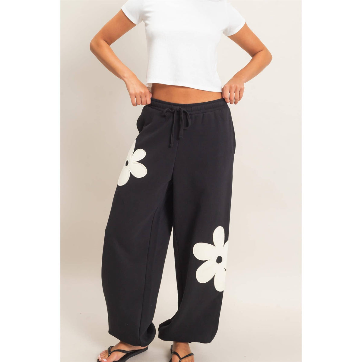 Double Zero  Floral Applique  Joggers