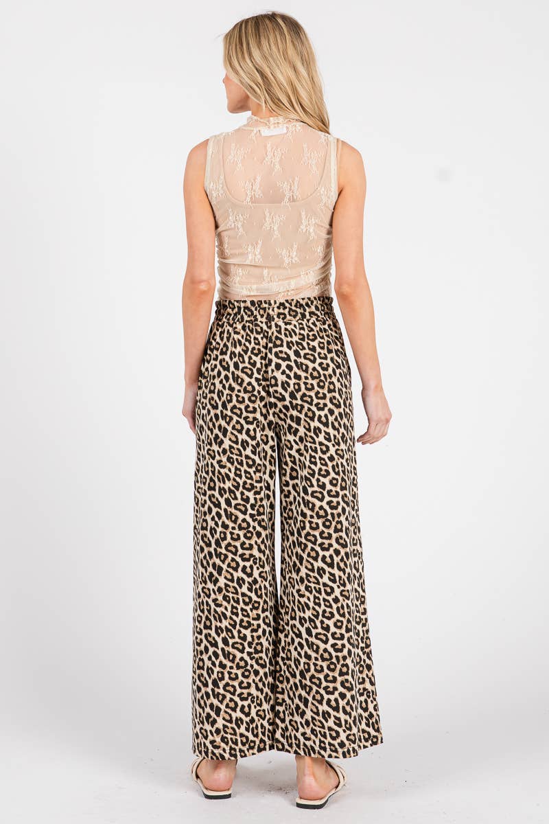 Sewn & Seen Leopard Print Wide-Leg Pants