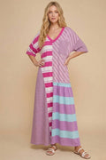 J.NNA Mixed-Stripe Maxi Dress