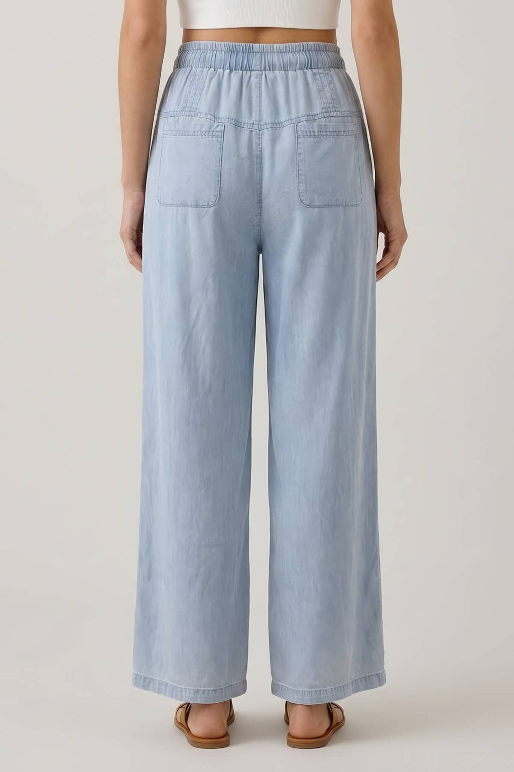 Doe & Rae Chambray Wide Leg Pants