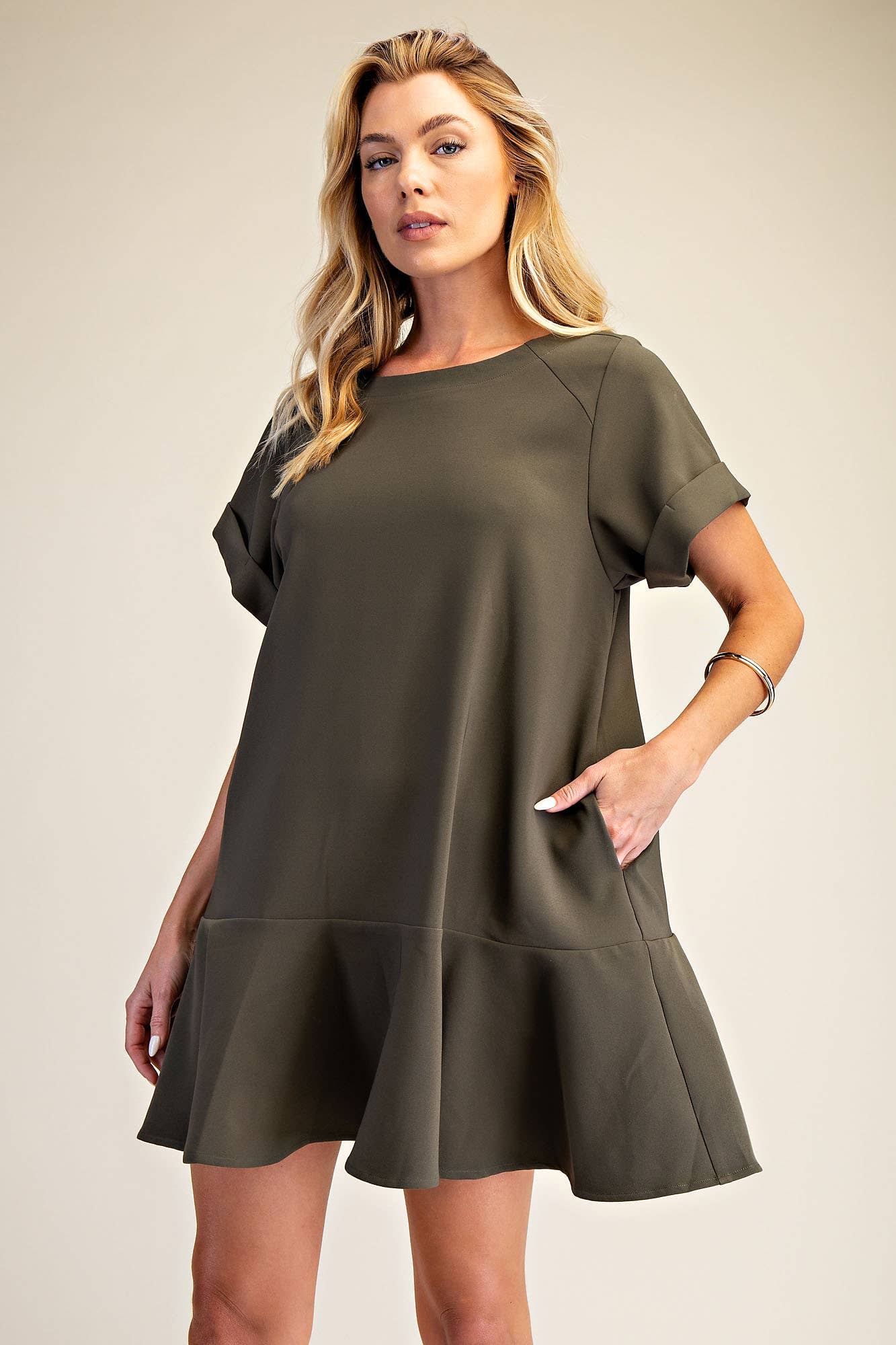 Glam Cuffed Sleeve Mini Dress