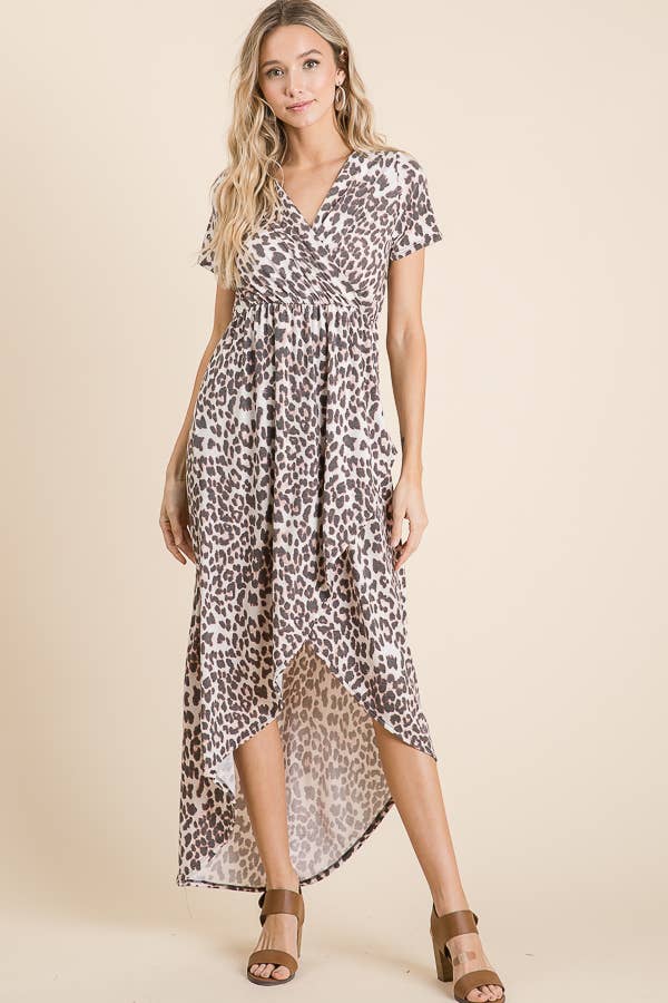 lovely melody Leopard Hi-Low Dress