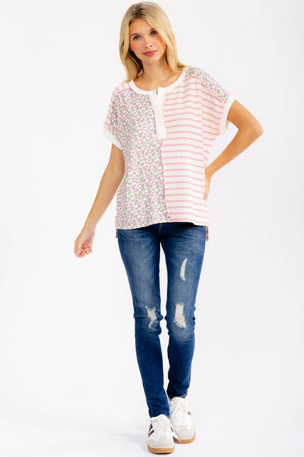 7th Ray Floral Henley
