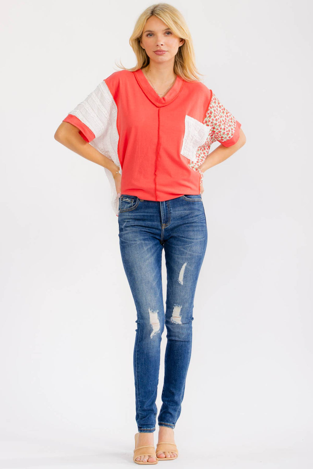 7th Ray PLUS Textured V-Neck
