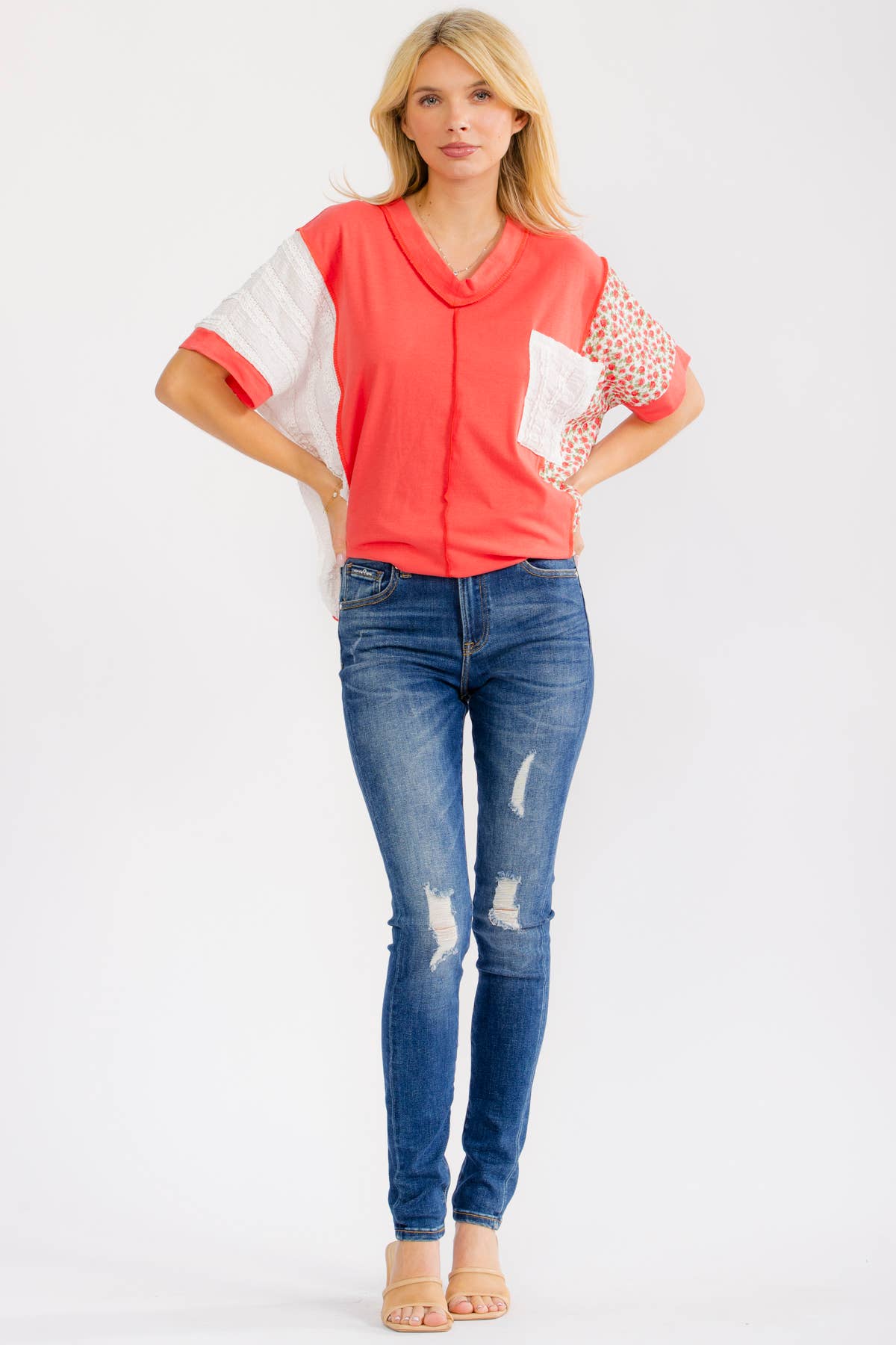 7th Ray PLUS Textured V-Neck