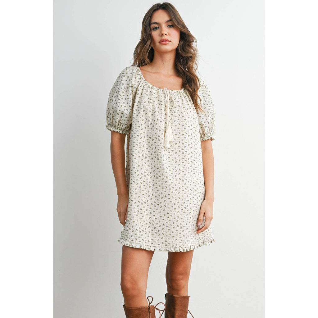 Buttermelon Ruffled Hem Mini Dress