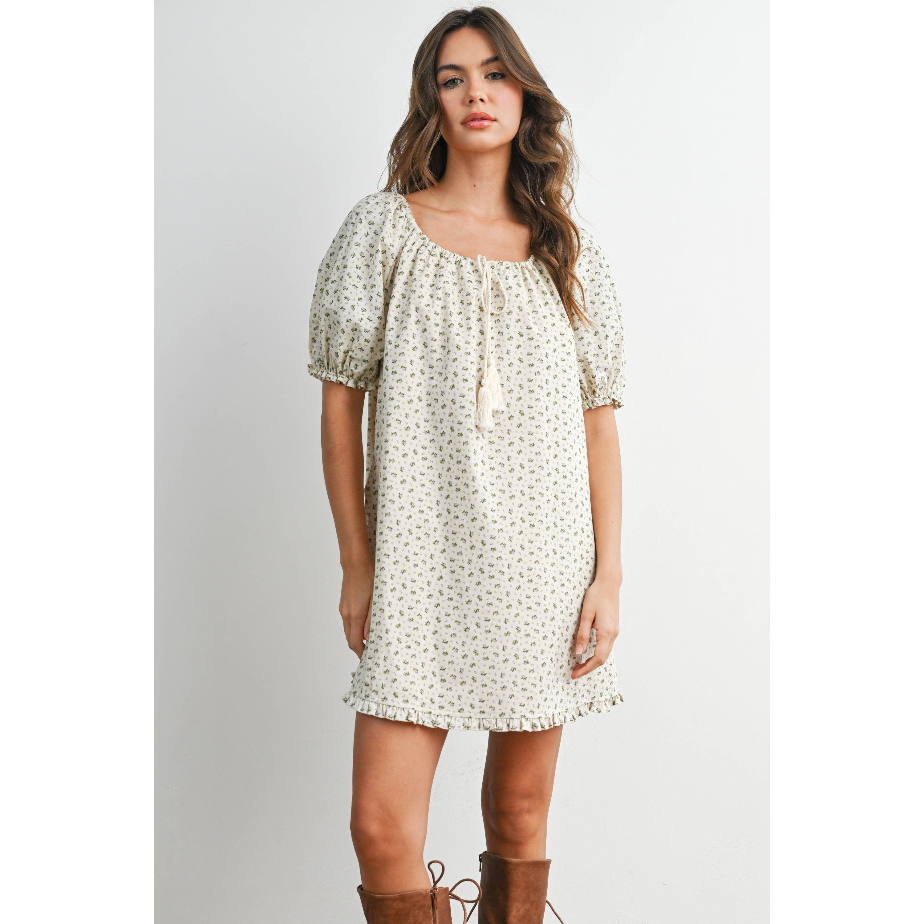 Buttermelon Ruffled Hem Mini Dress