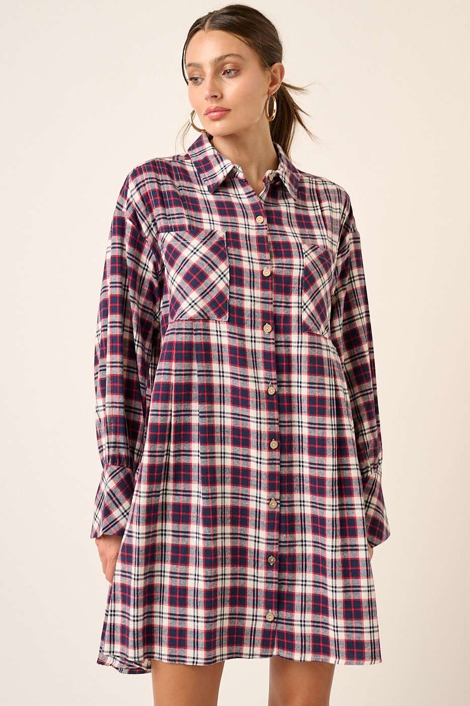 Mitto Shop Plaid Oversized Dress