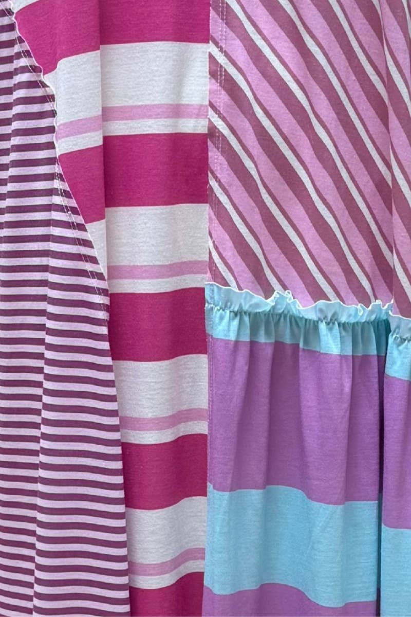 J.NNA Mixed-Stripe Maxi Dress