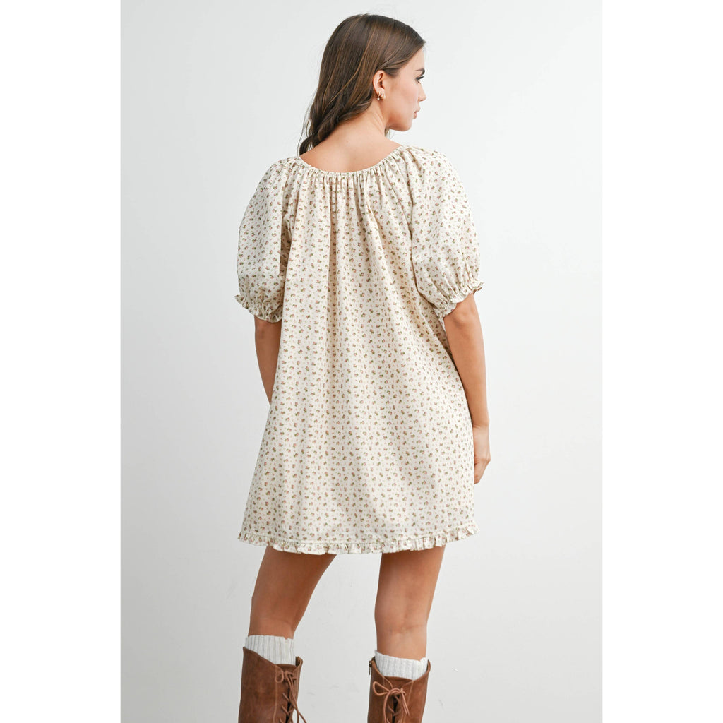 Buttermelon Ruffled Hem Mini Dress
