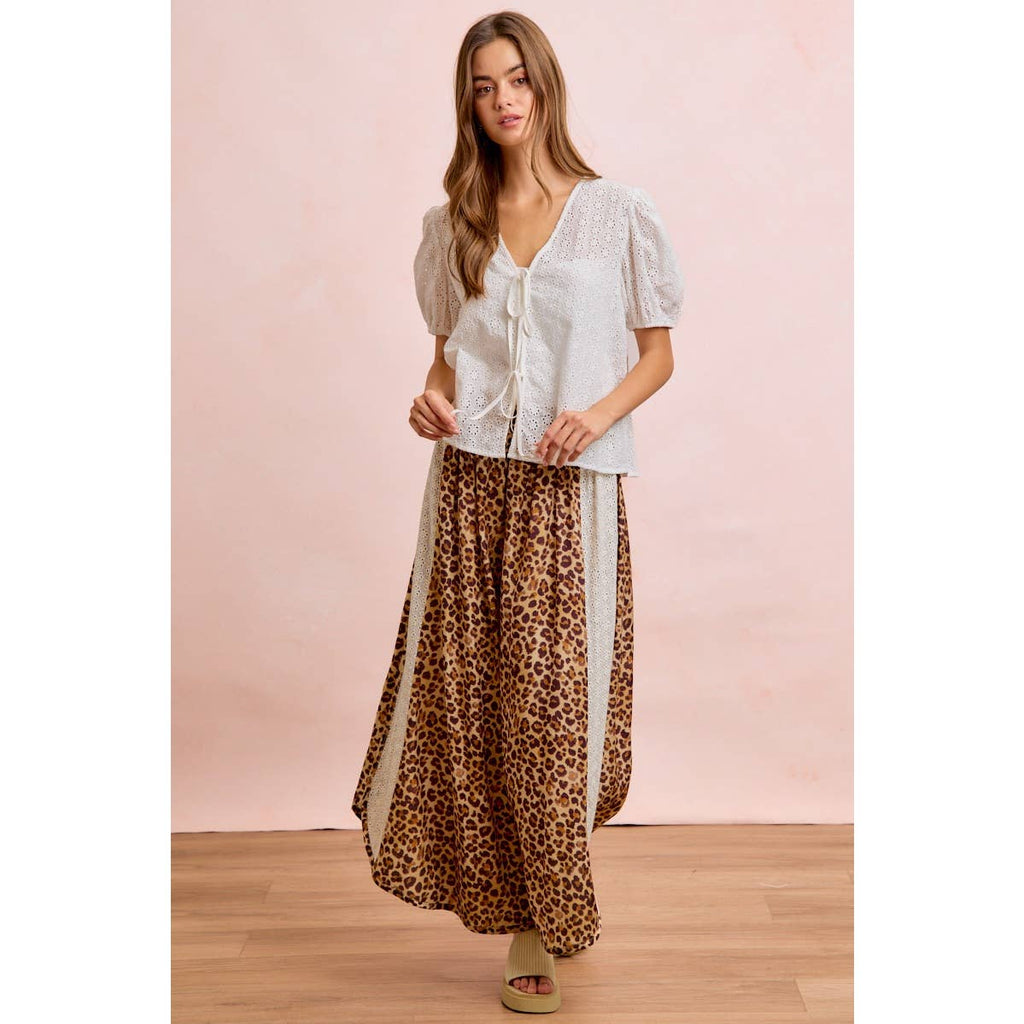 Bibi Leopard Eyelet Pants