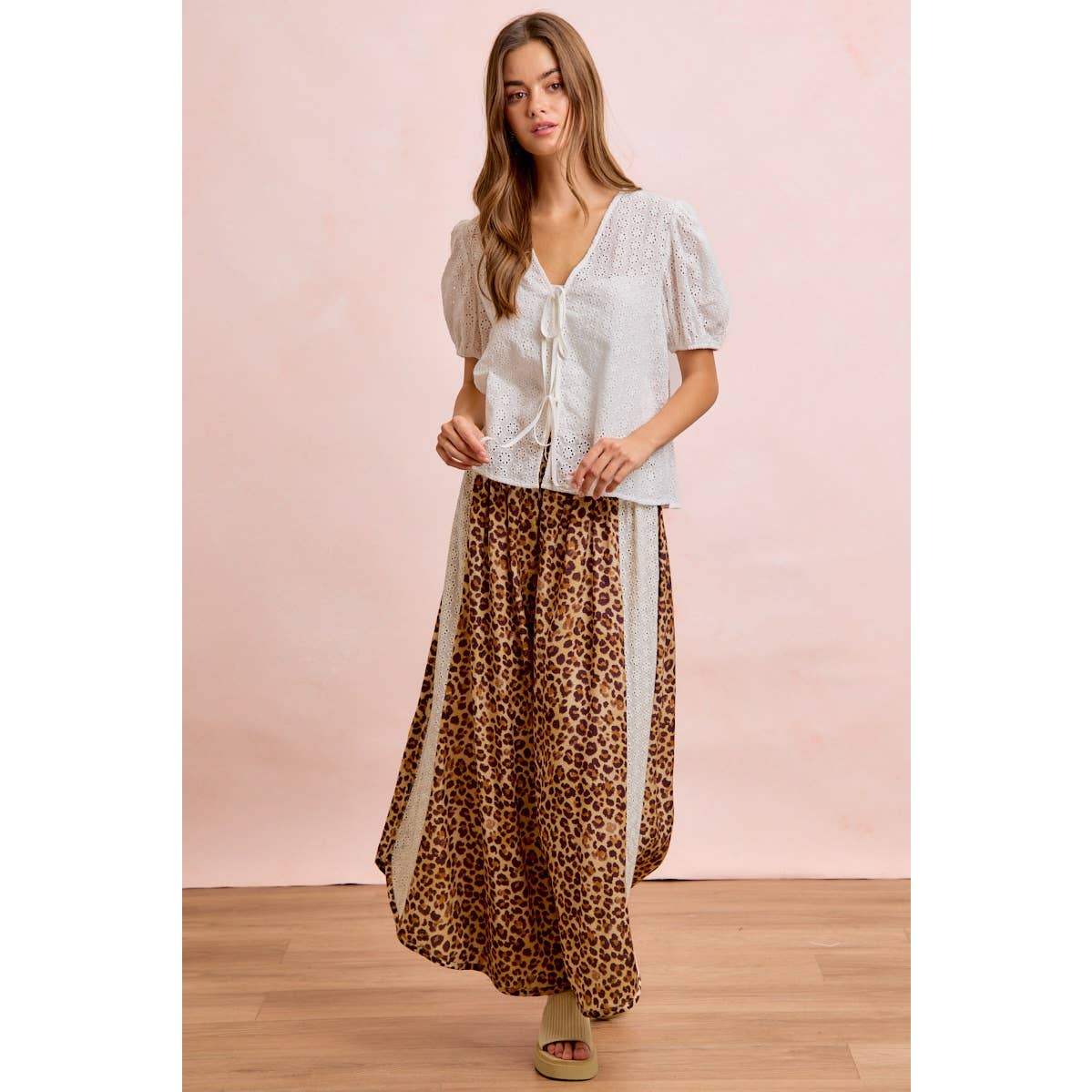 Bibi Leopard Eyelet Pants