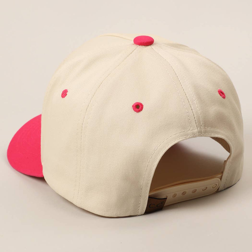 Girls Just Wanna Have Sun 3D Text Embroidery Two-Tone Cap