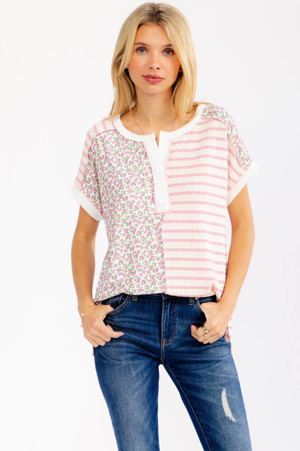 7th Ray Floral Henley