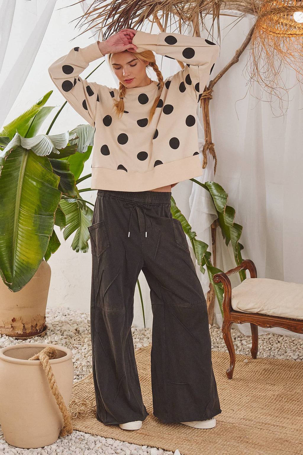 Jade By Jane Polka Dot Sweatshirt