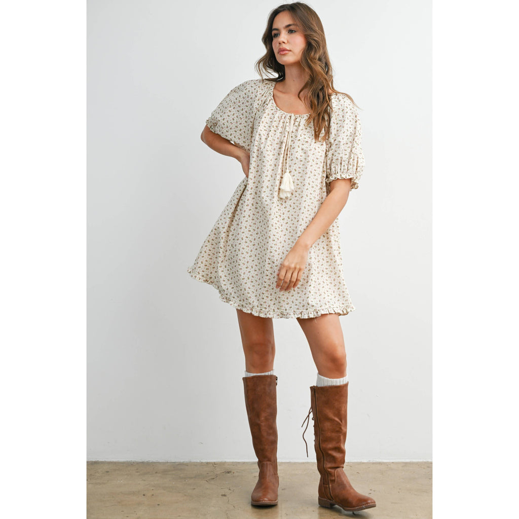 Buttermelon Ruffled Hem Mini Dress