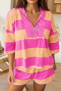 66DISCO Striped Half Zip Set