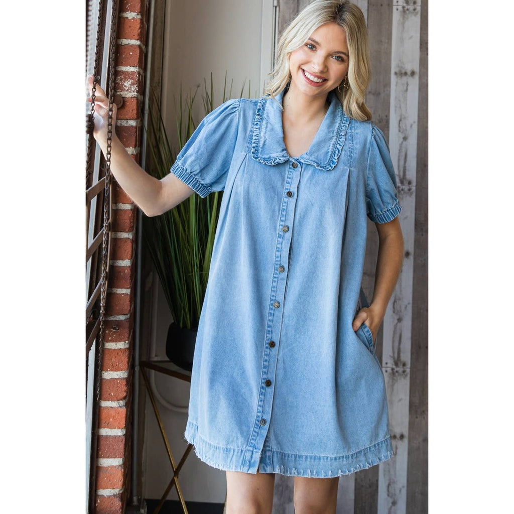 Veveret Button Down Denim Dress