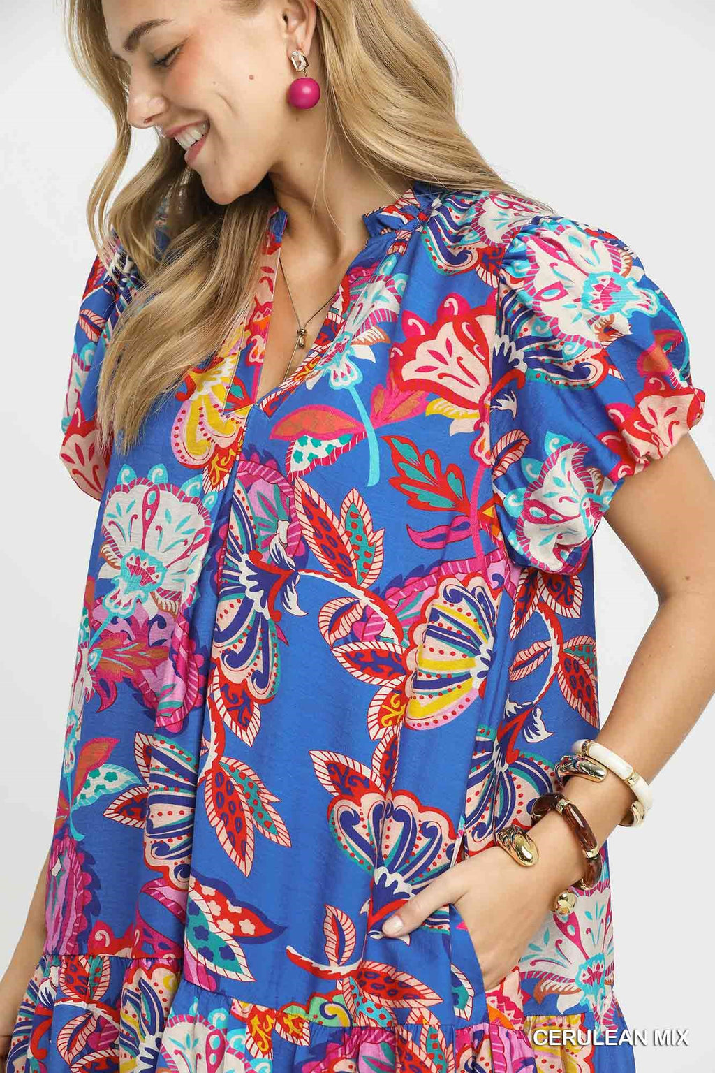 Umgee Bubble Sleeve Dress
