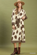 Umgee Mix Leaf Midi Dress