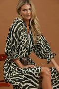 Umgee Mixed Animal Print Maxi Dress