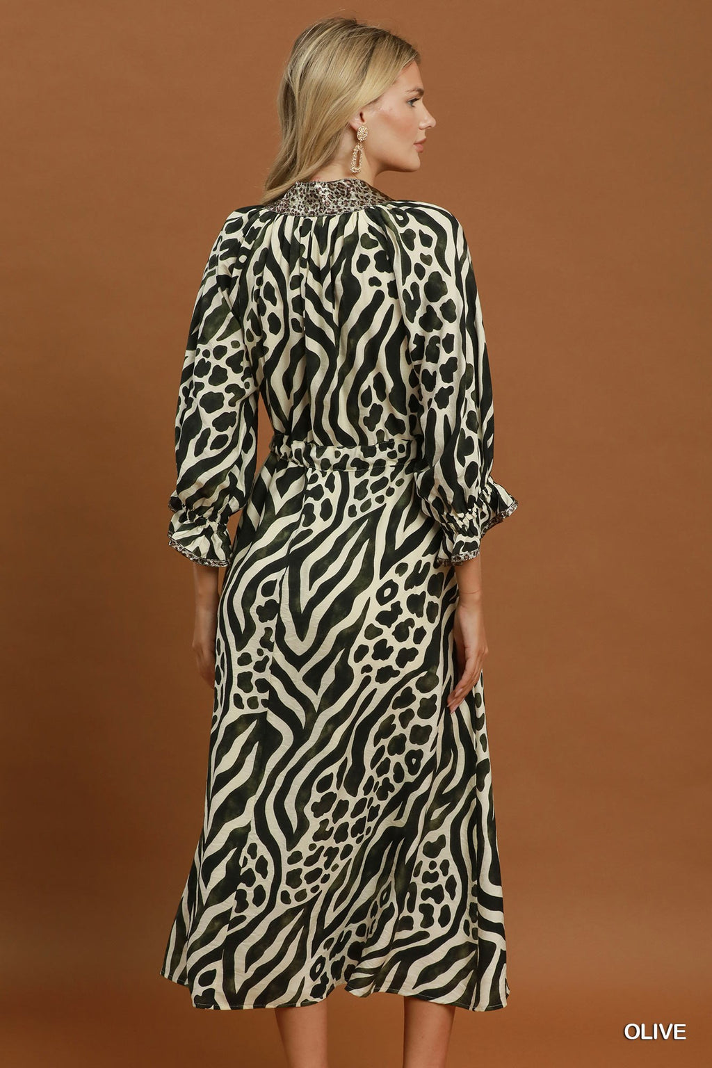 Umgee Mixed Animal Print Maxi Dress