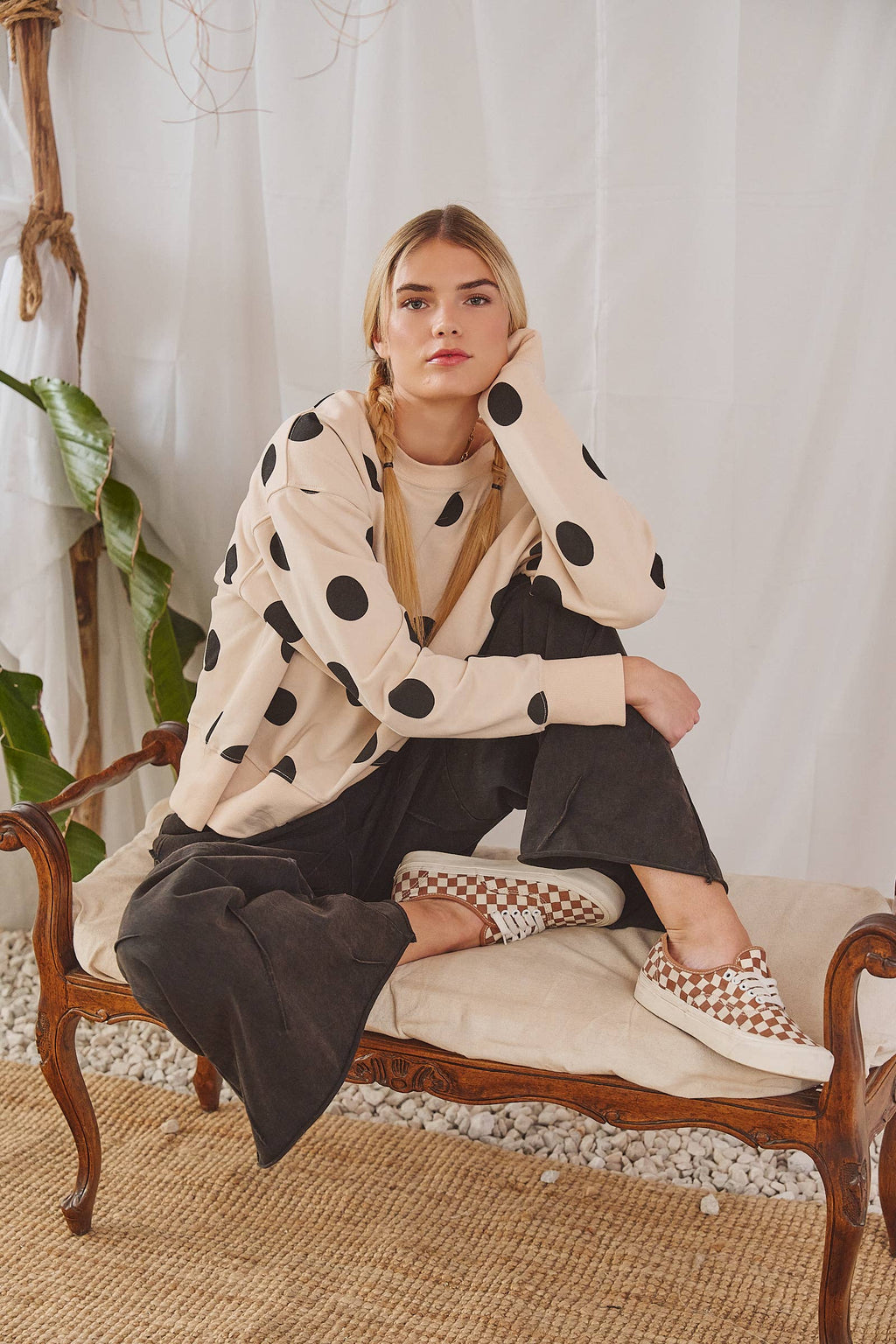 Jade By Jane Polka Dot Sweatshirt