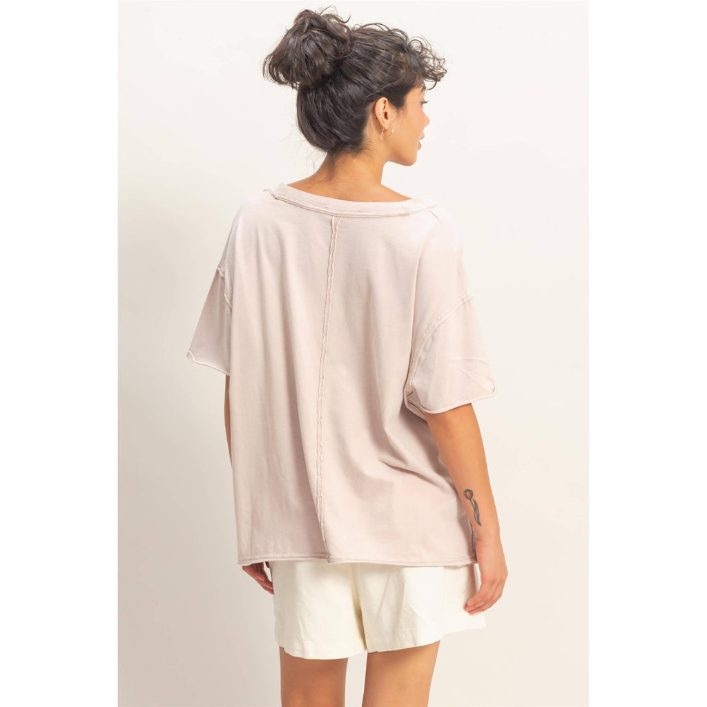 Double Zero V-Neck Oversized Tee