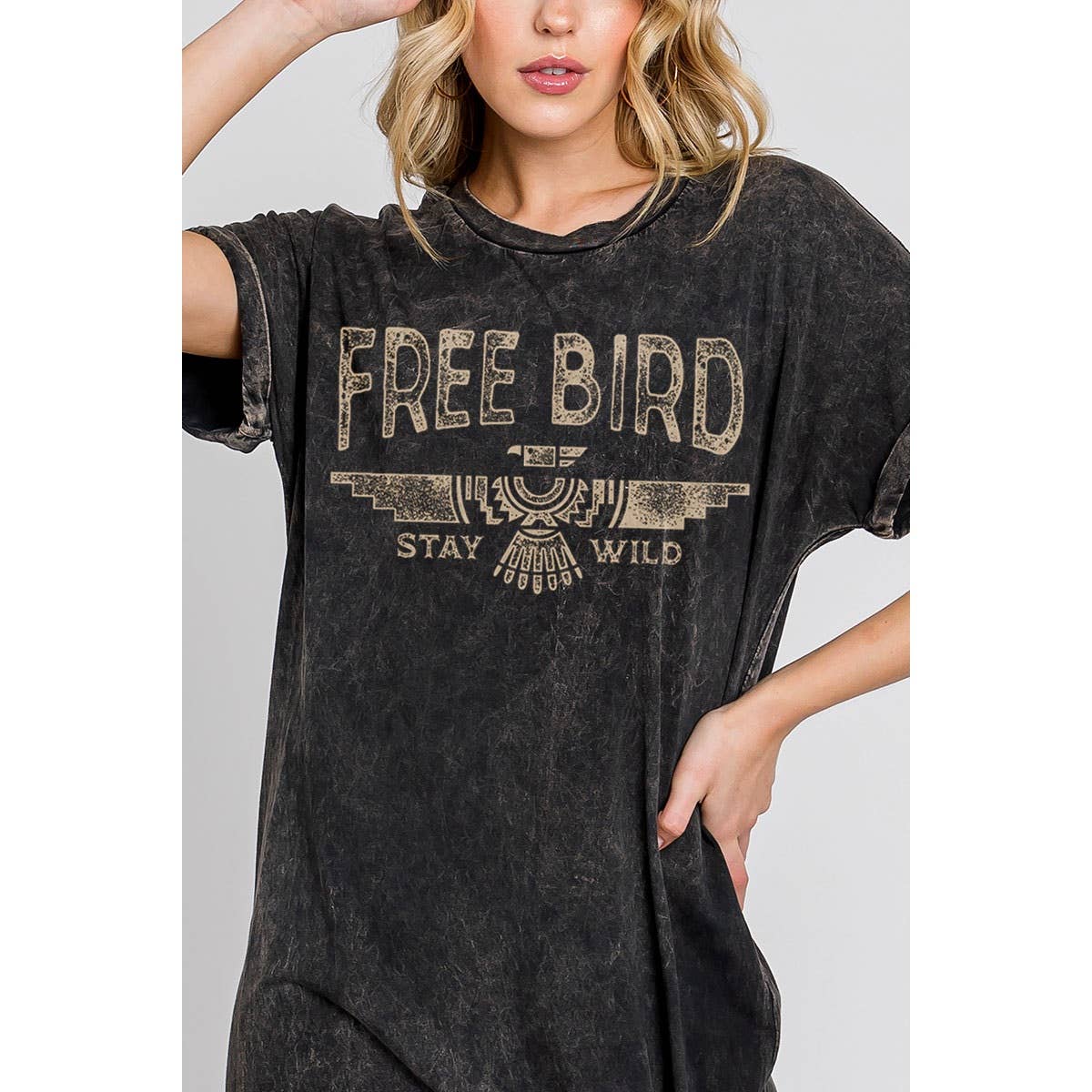 FREE BIRD MINERAL GRAPHIC DRESS