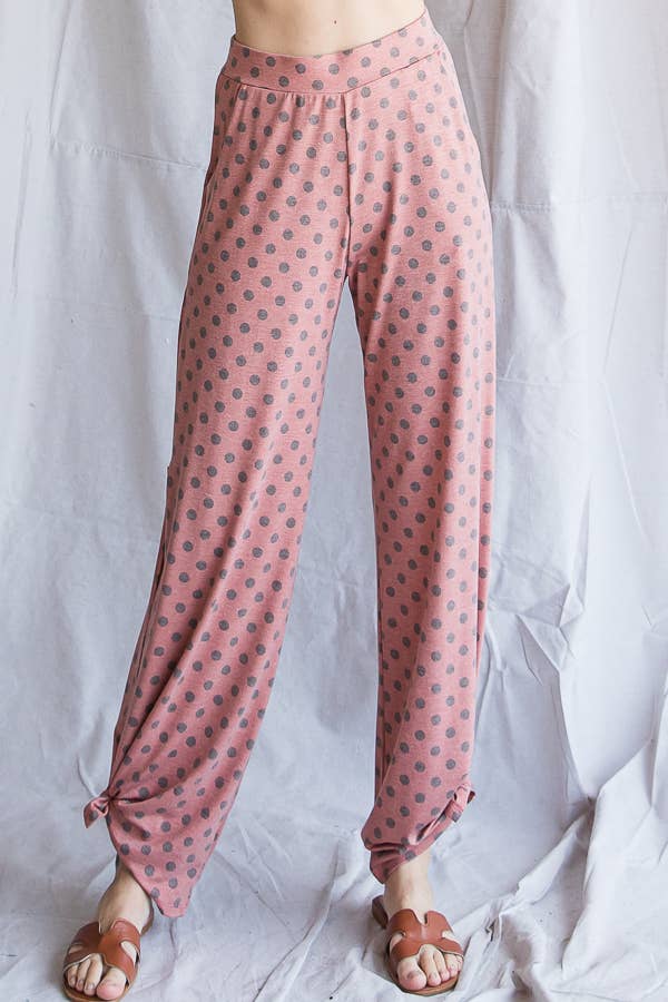 7th Ray Polka Dot Split-Side Pants