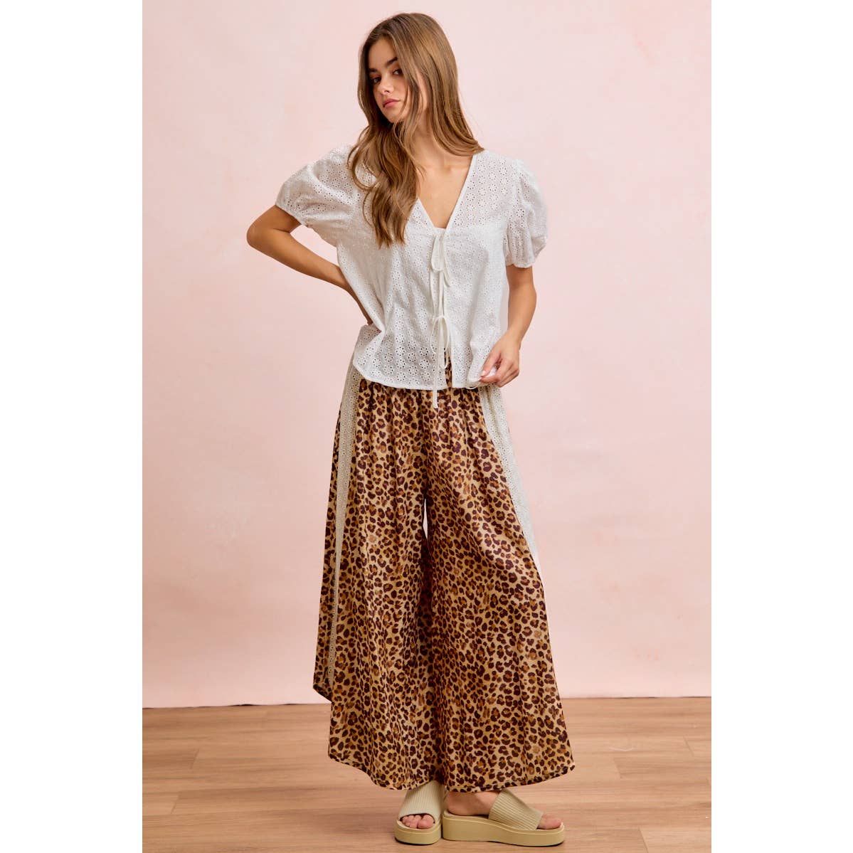 Bibi Leopard Eyelet Pants