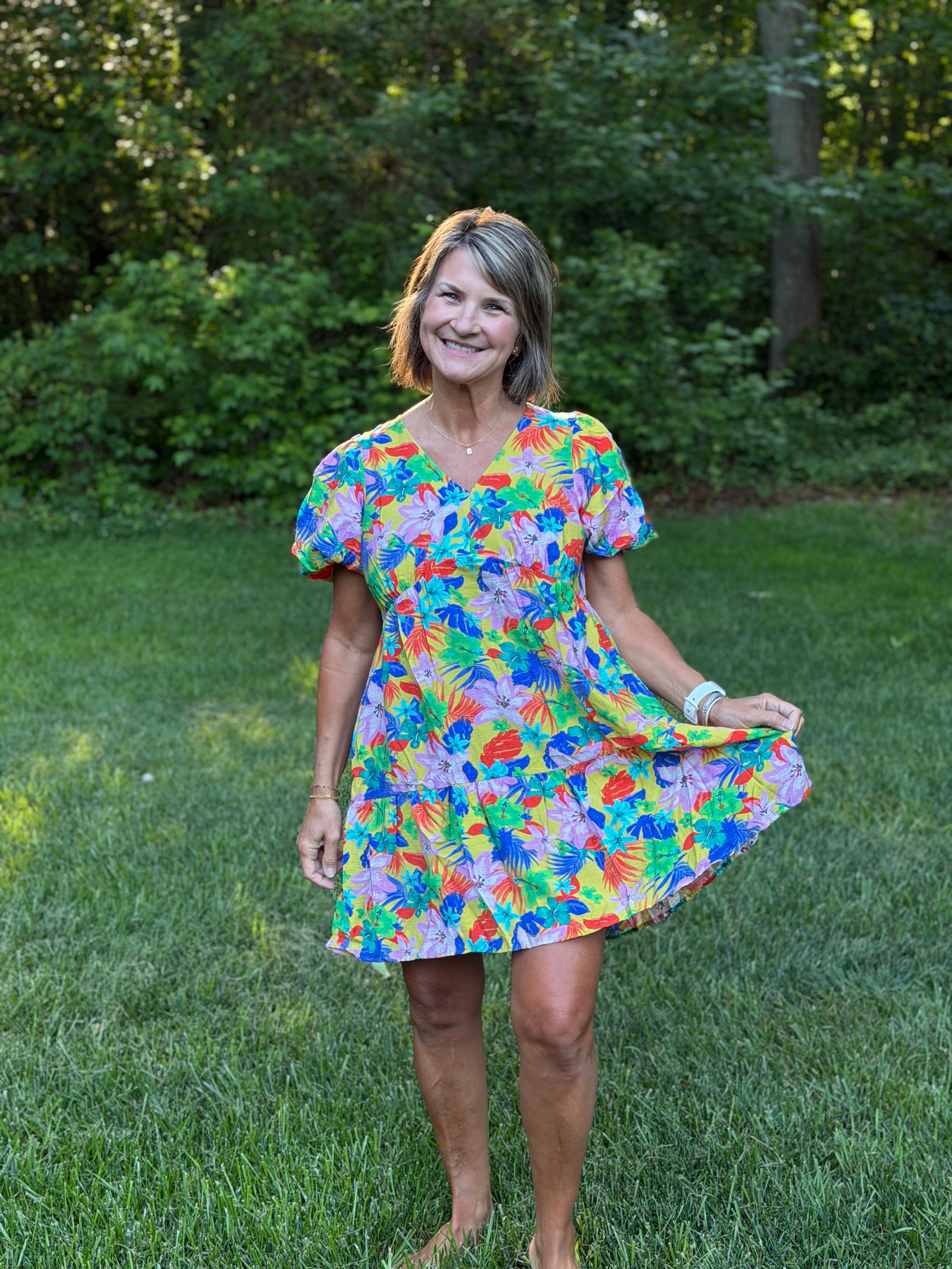 Easel Multi-Color Blossom Dress