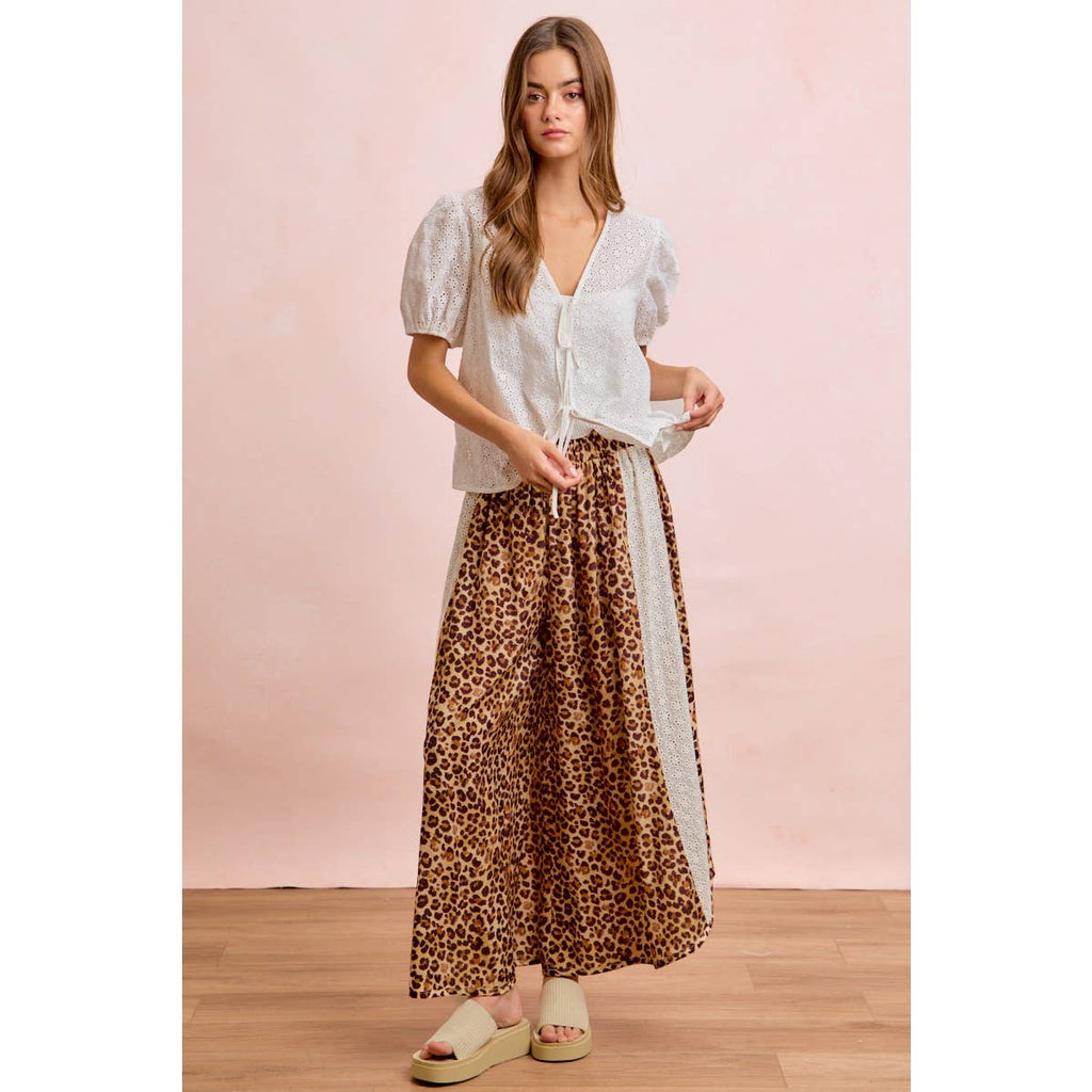 Bibi Leopard Eyelet Pants