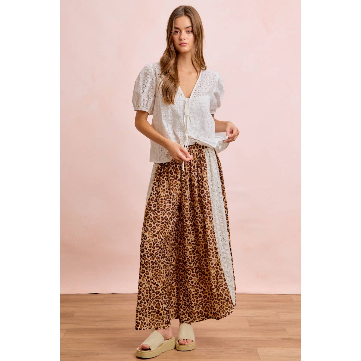 Bibi Leopard Eyelet Pants