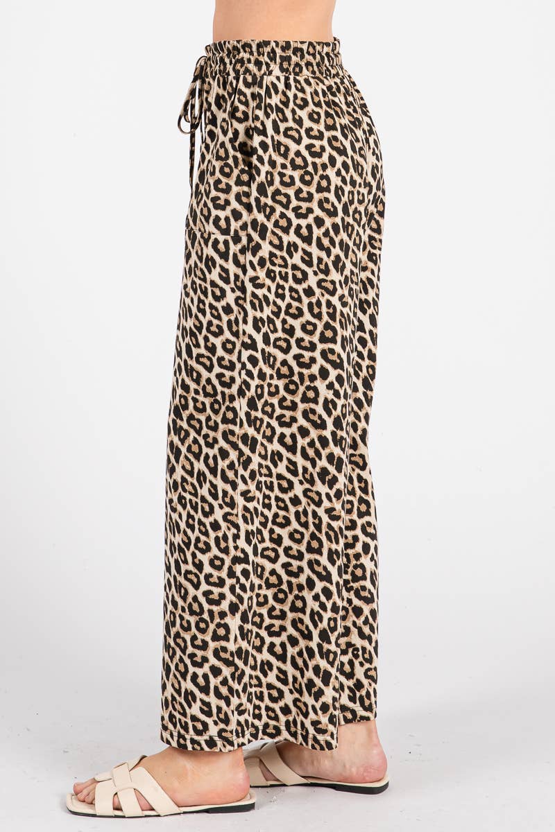 Sewn & Seen Leopard Print Wide-Leg Pants